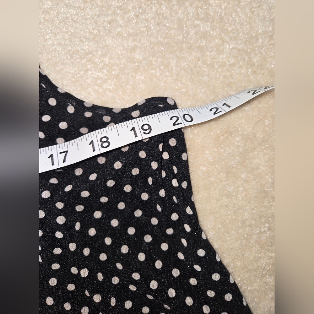 Ember Women's L Black and White Polka Dot Sleeveless Top - Picture 8 of 11